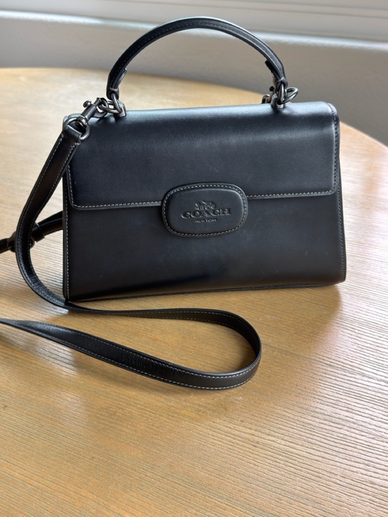 Coach Handbags - Coach Eliza Black Leather Top-Handle Crossbody Bag